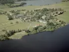 Flygfoto över Sjöviks folkhögskola, Folkärna, Avesta 1965.