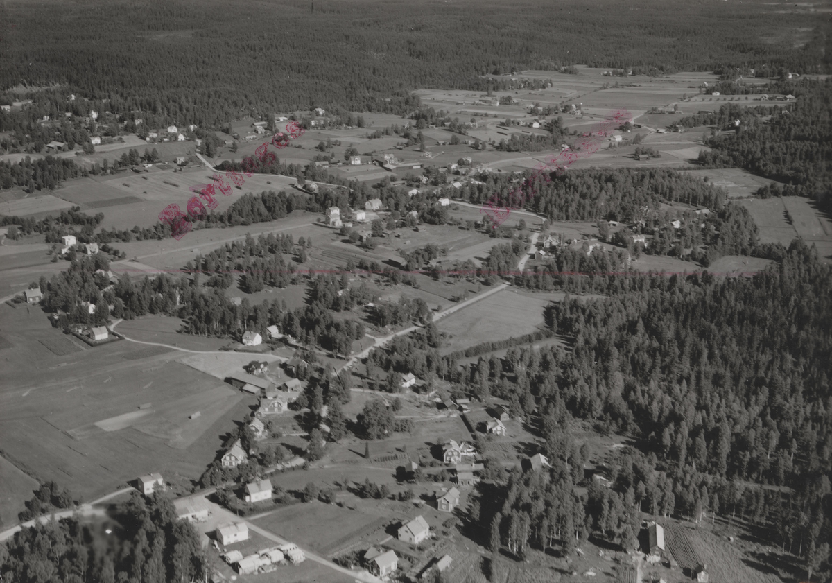 Flygfoto över Saxdalen, Ludvika 1950.