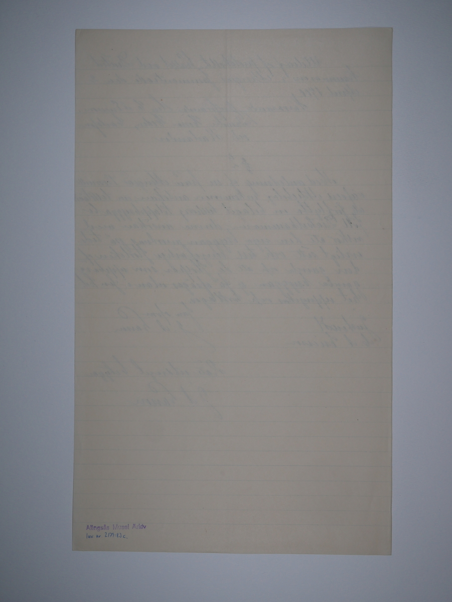 Alingsås Bomullsväveri AB

Blandade handlingar, bland annat rörande företagets badhus och klappbrygga.
Även protokollsavskrifter rörande ABV.
1896 - 1900.
Handskrivna handlingar.

Gåva 1983-05 av Almedahls AB