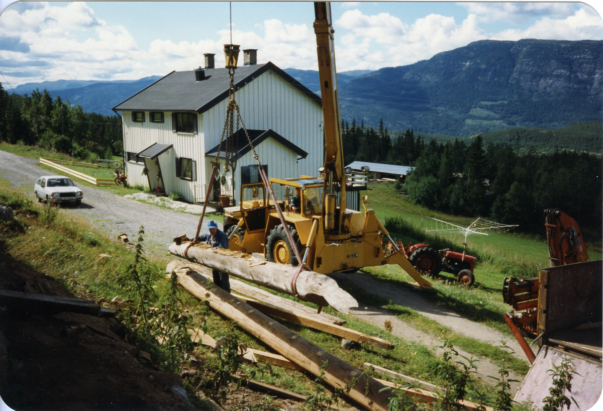 Fra Thoen nedaging av Thoenstugu for flytting til Hallingdal Museum Nes der den står idag. den ble flyttet i 1991.
