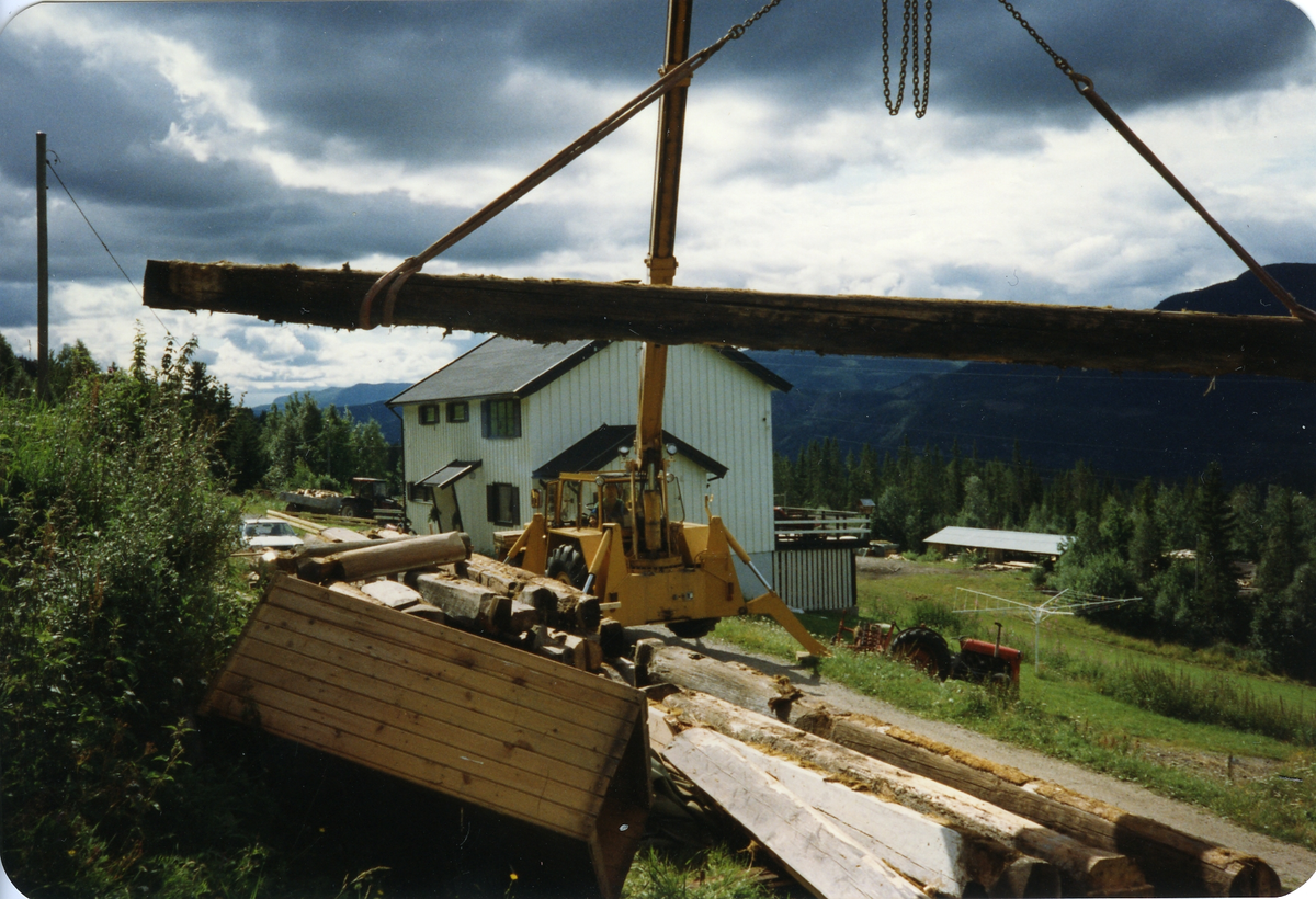 Fra Thoen nedaging av Thoenstugu for flytting til Hallingdal Museum Nes der den står idag.den ble flyttet i 1991.
