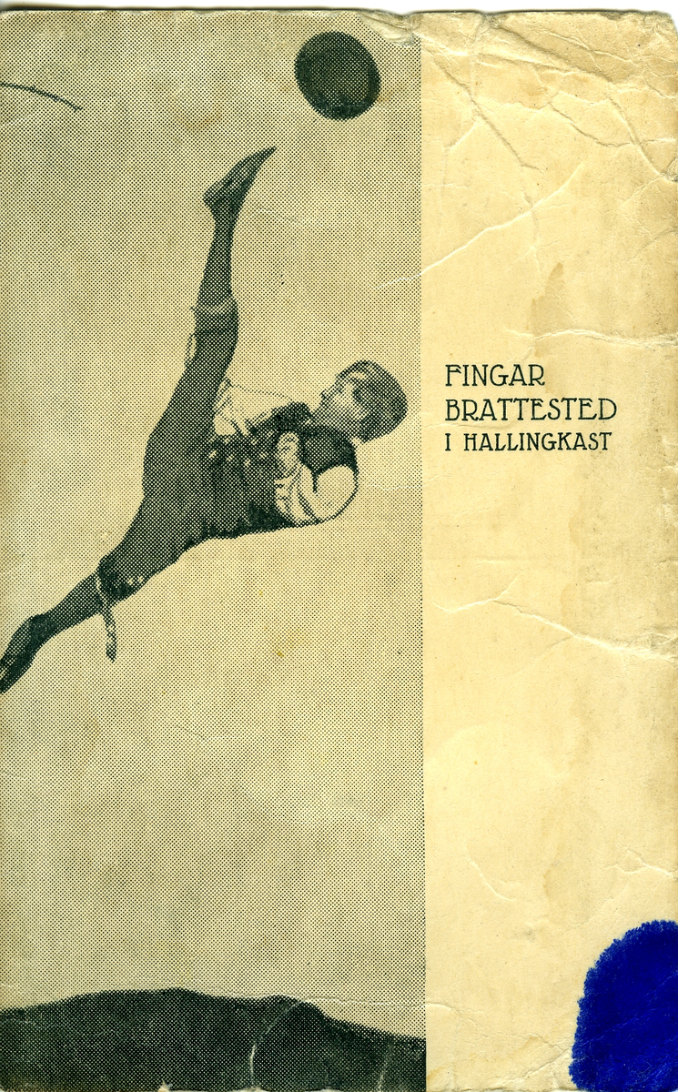 Hallingkast.  Fingar Brattested var en flink hallingdanser.
