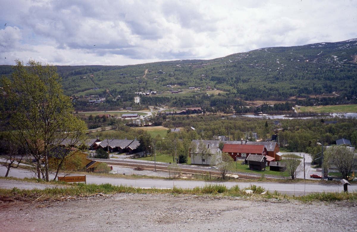 Oversiktsbilde på Geilo mot vestlia.
