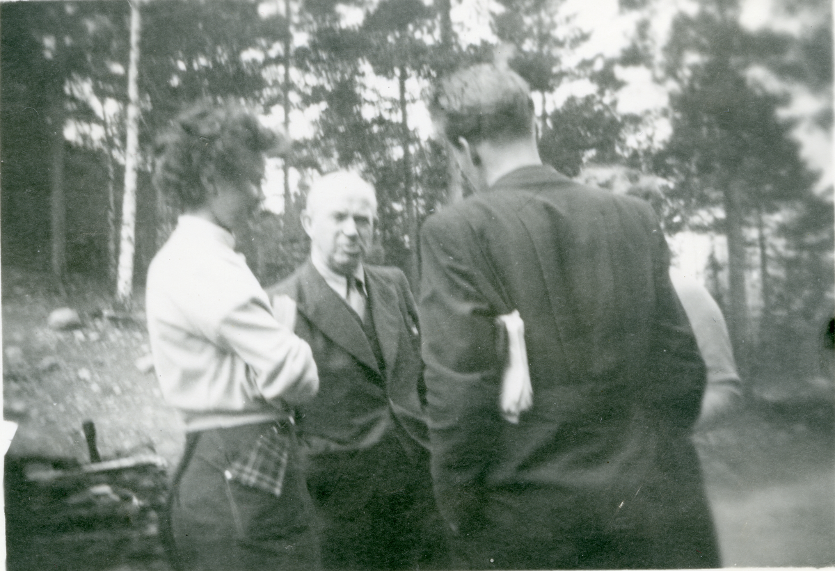 Portrett
Lærer og elever ved Hallingdal realskole. Fra v Kari Hulbaklien, lærer Thorvald Vea og Harald Dalevold.
