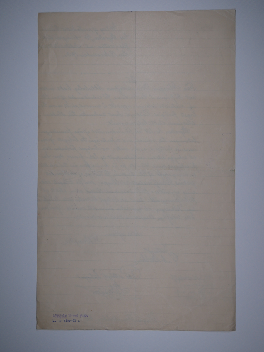 Alingsås Bomullsväveri AB

Blandade handlingar, dokument och protokollsavskrifter rörande ABV.
1898 - 1918.
Rör bland annat vattenledning, gas och elektricitet samt belysning i fabriken.

Handskrivna handlingar.

Gåva 1983-05 av Almedahls AB