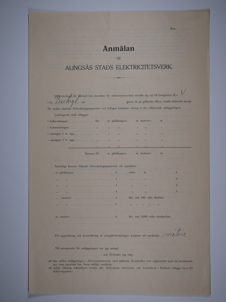 Alingsås Bomullsväveri AB

Bunt anmälningar till Alingsås stads elektricitetsverk, 1919 - 1938.

Gåva 1983-05 av Almedahls AB