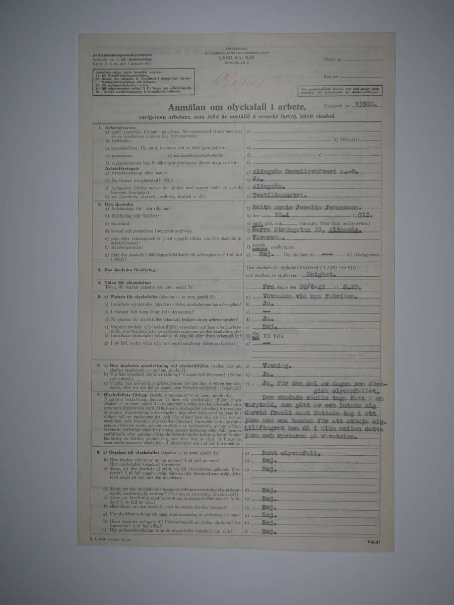 Alingsås Bomullsväveri AB

Bunt olycksfallsrapporter, 1938 -1943.

Gåva 1983-05 av Almedahls AB