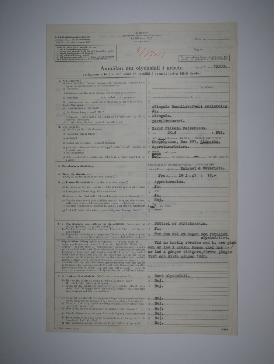 Alingsås Bomullsväveri AB

Bunt olycksfallsrapporter, 1938 -1943.

Gåva 1983-05 av Almedahls AB