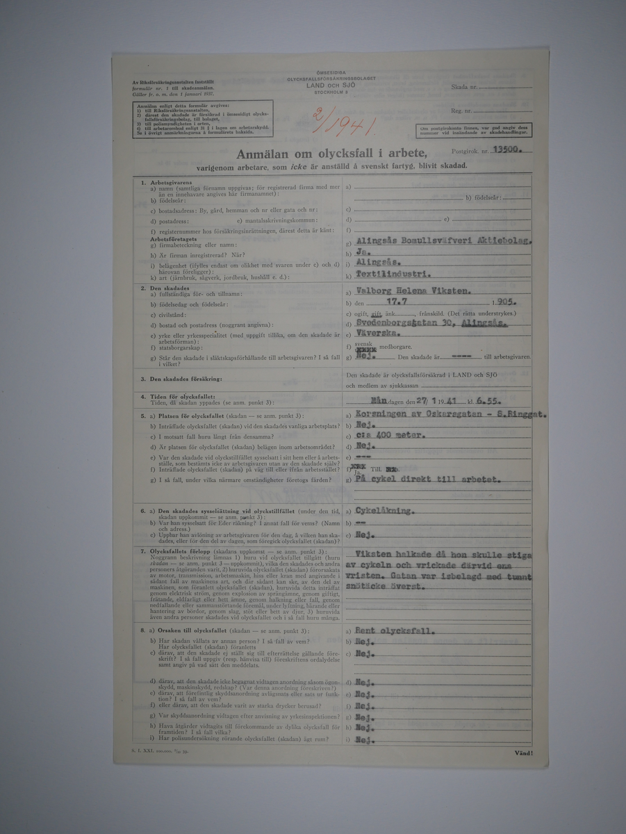 Alingsås Bomullsväveri AB

Bunt olycksfallsrapporter, 1938 -1943.

Gåva 1983-05 av Almedahls AB