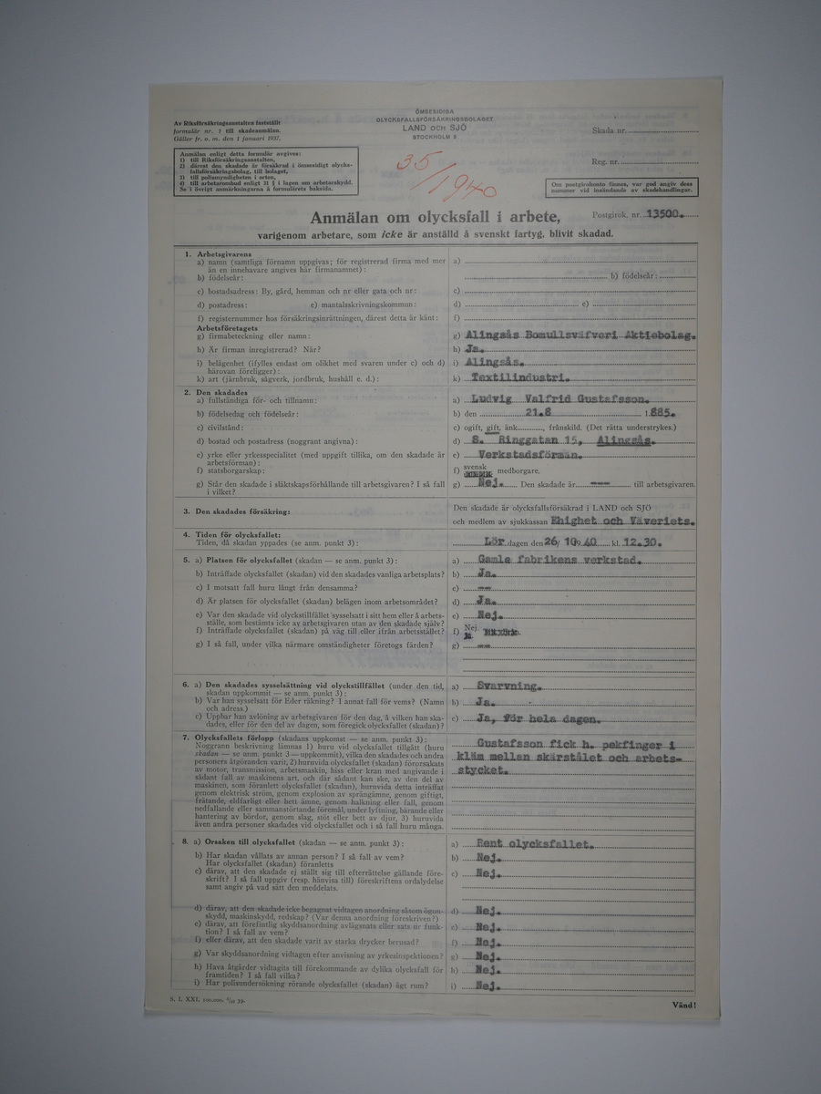 Alingsås Bomullsväveri AB

Bunt olycksfallsrapporter, 1938 -1943.

Gåva 1983-05 av Almedahls AB