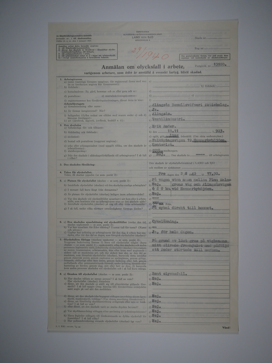 Alingsås Bomullsväveri AB

Bunt olycksfallsrapporter, 1938 -1943.

Gåva 1983-05 av Almedahls AB