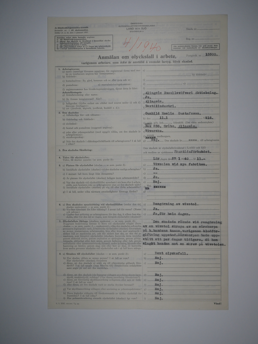 Alingsås Bomullsväveri AB

Bunt olycksfallsrapporter, 1938 -1943.

Gåva 1983-05 av Almedahls AB