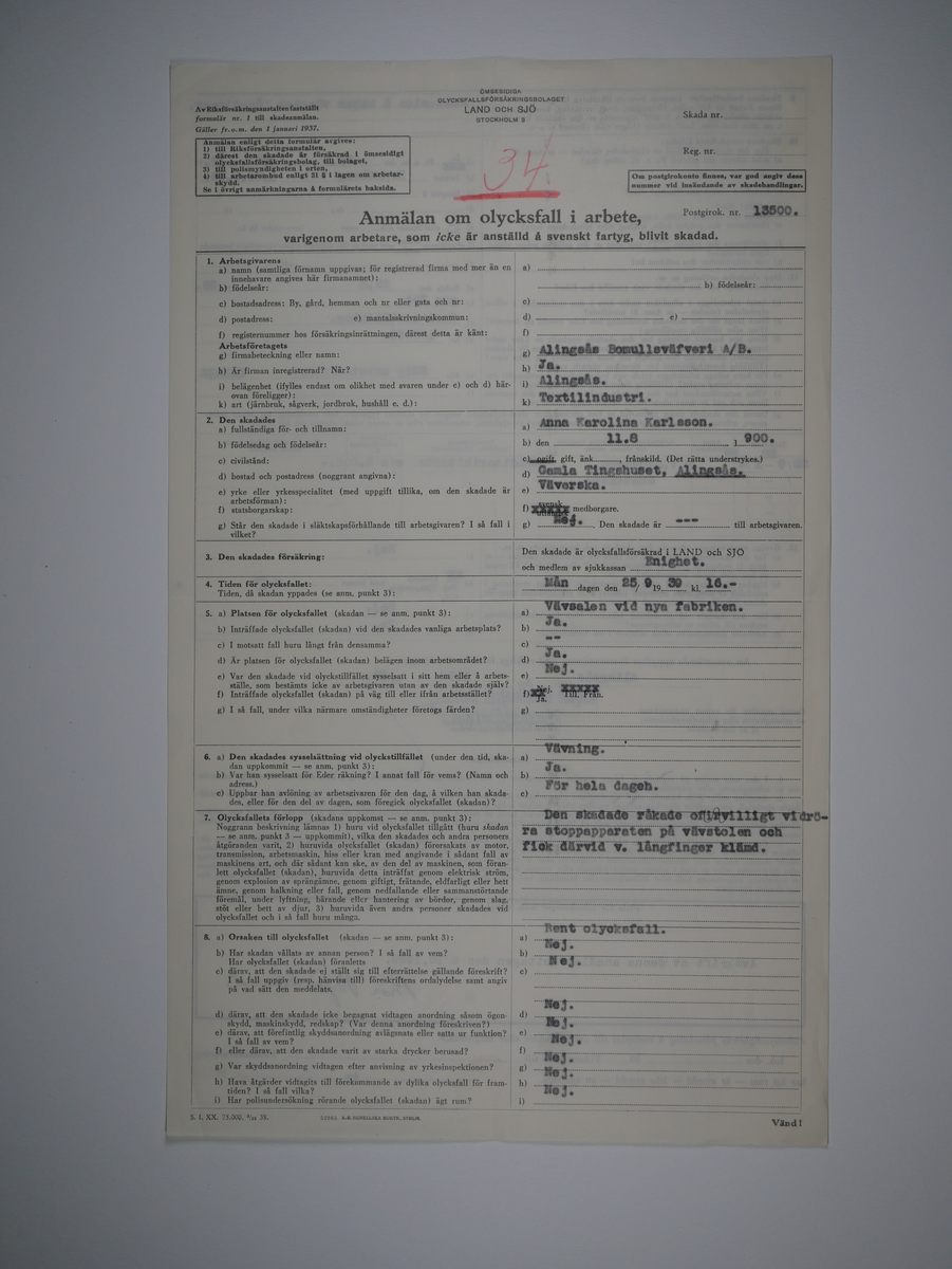 Alingsås Bomullsväveri AB

Bunt olycksfallsrapporter, 1938 -1943.

Gåva 1983-05 av Almedahls AB