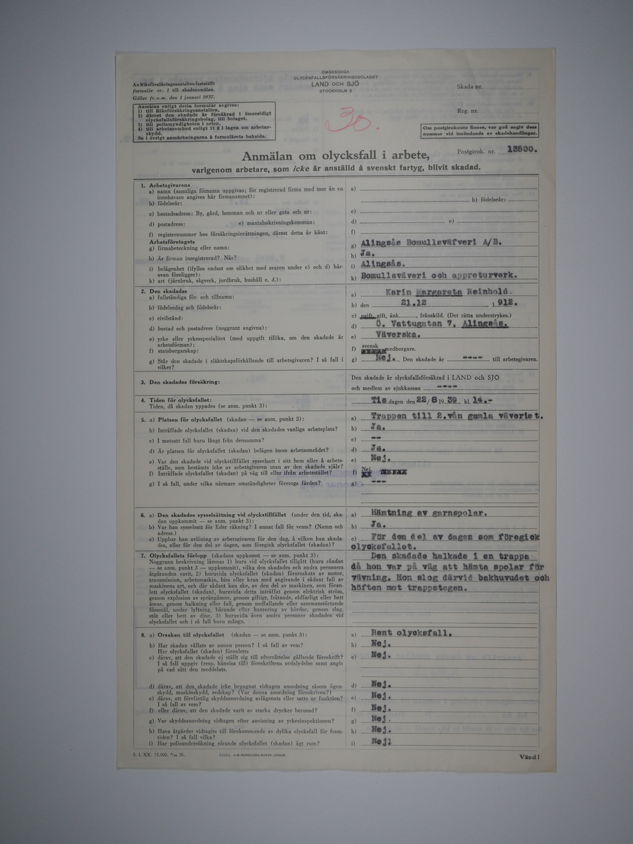 Alingsås Bomullsväveri AB

Bunt olycksfallsrapporter, 1938 -1943.

Gåva 1983-05 av Almedahls AB