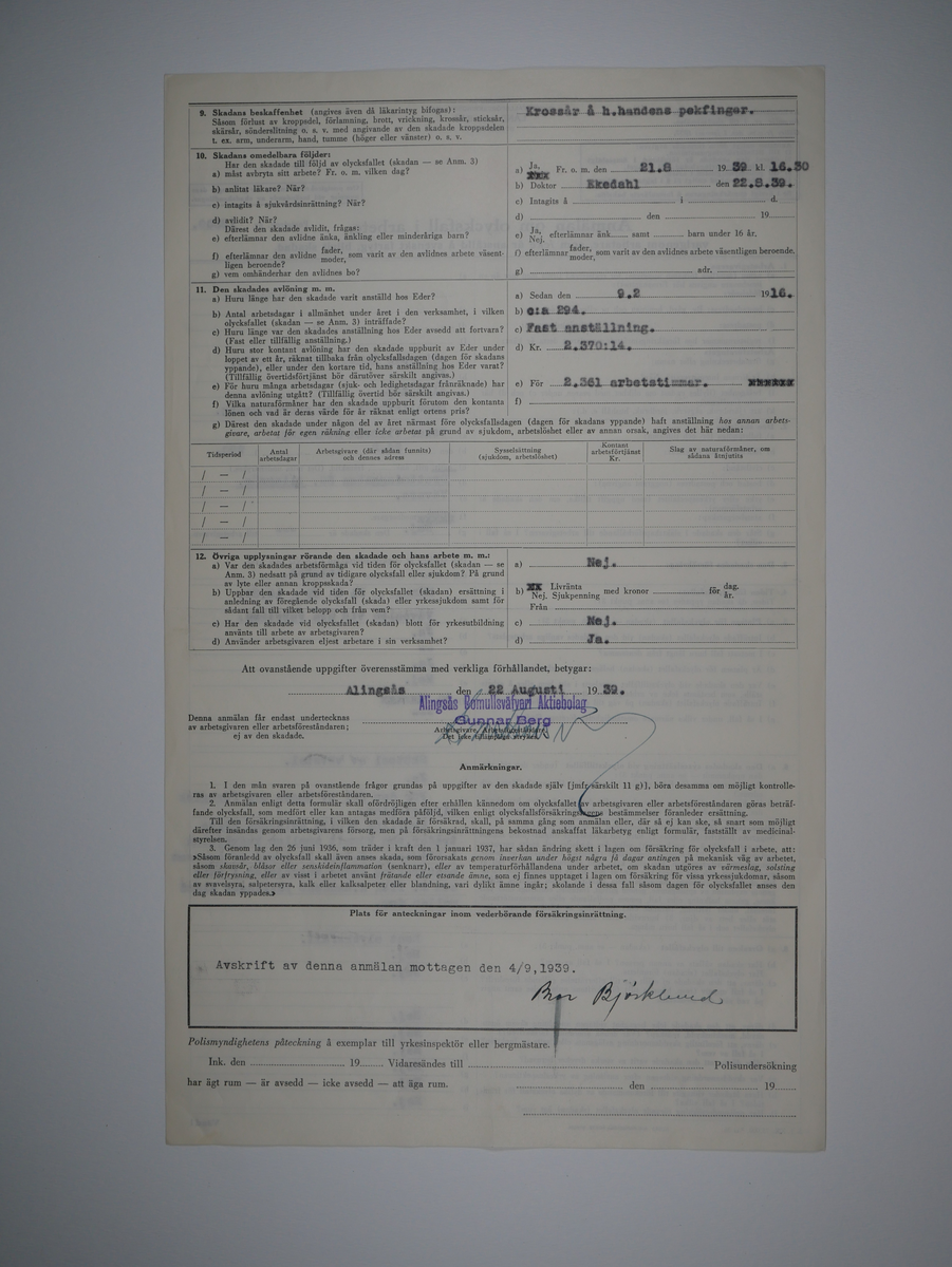 Alingsås Bomullsväveri AB

Bunt olycksfallsrapporter, 1938 -1943.

Gåva 1983-05 av Almedahls AB