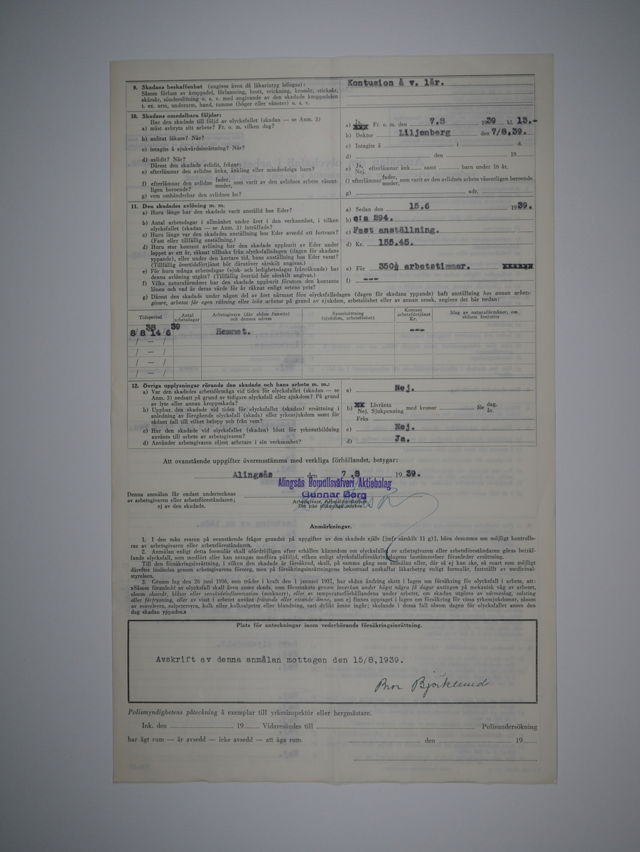Alingsås Bomullsväveri AB

Bunt olycksfallsrapporter, 1938 -1943.

Gåva 1983-05 av Almedahls AB