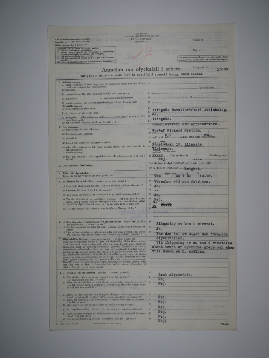 Alingsås Bomullsväveri AB

Bunt olycksfallsrapporter, 1938 -1943.

Gåva 1983-05 av Almedahls AB