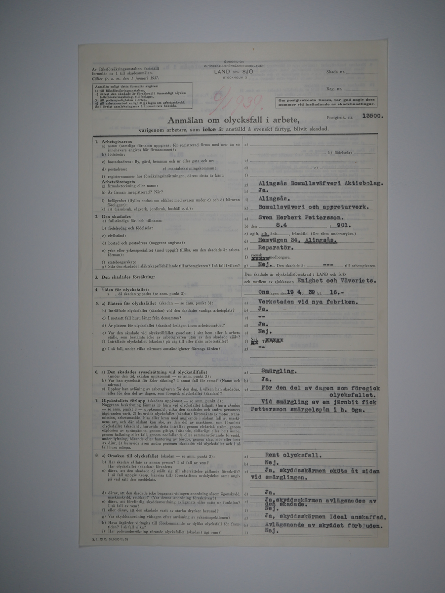 Alingsås Bomullsväveri AB

Bunt olycksfallsrapporter, 1938 -1943.

Gåva 1983-05 av Almedahls AB