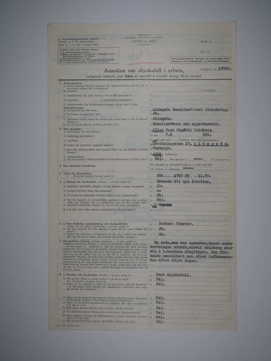 Alingsås Bomullsväveri AB

Bunt olycksfallsrapporter, 1938 -1943.

Gåva 1983-05 av Almedahls AB