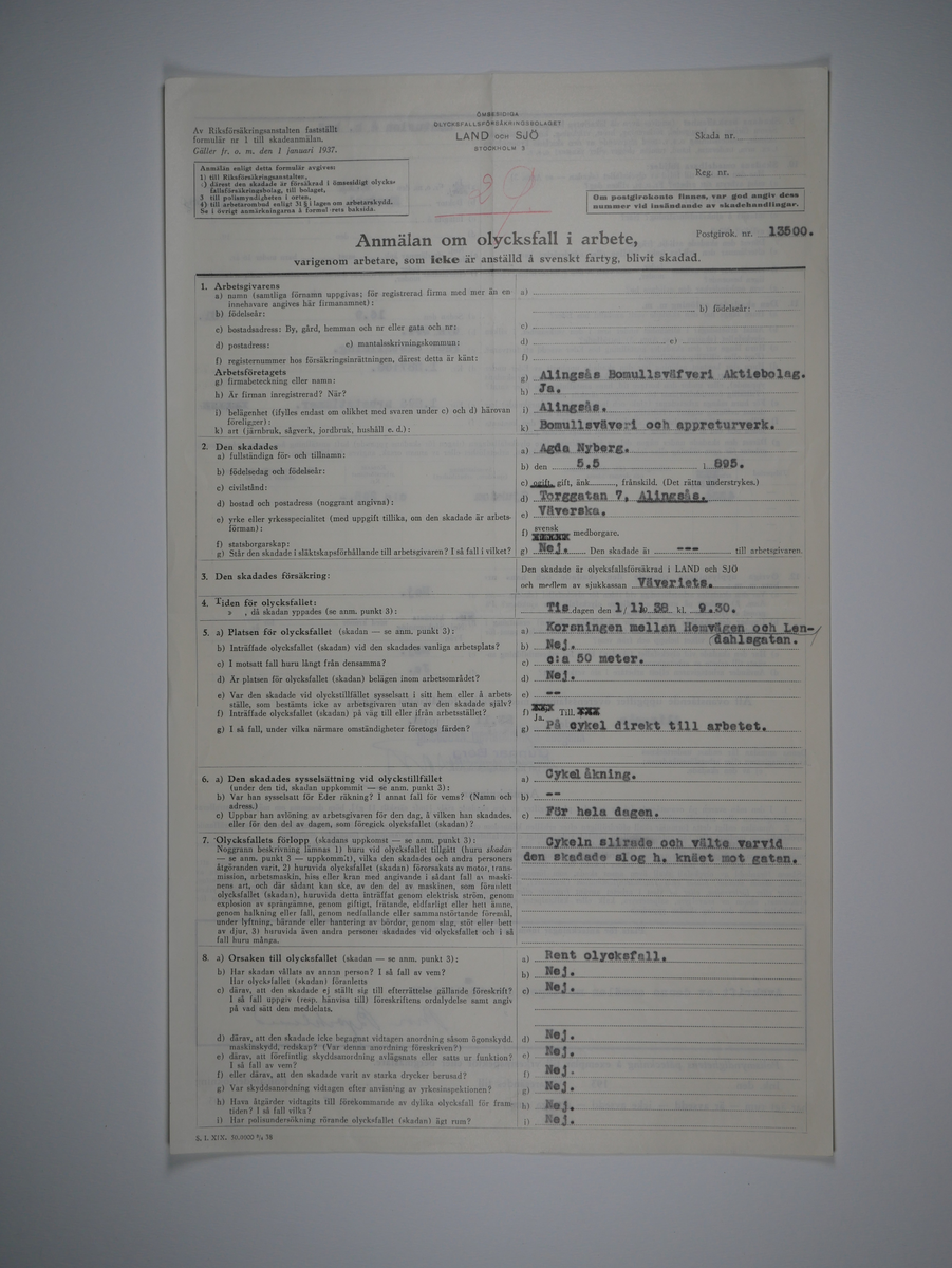 Alingsås Bomullsväveri AB

Bunt olycksfallsrapporter, 1938 -1943.

Gåva 1983-05 av Almedahls AB