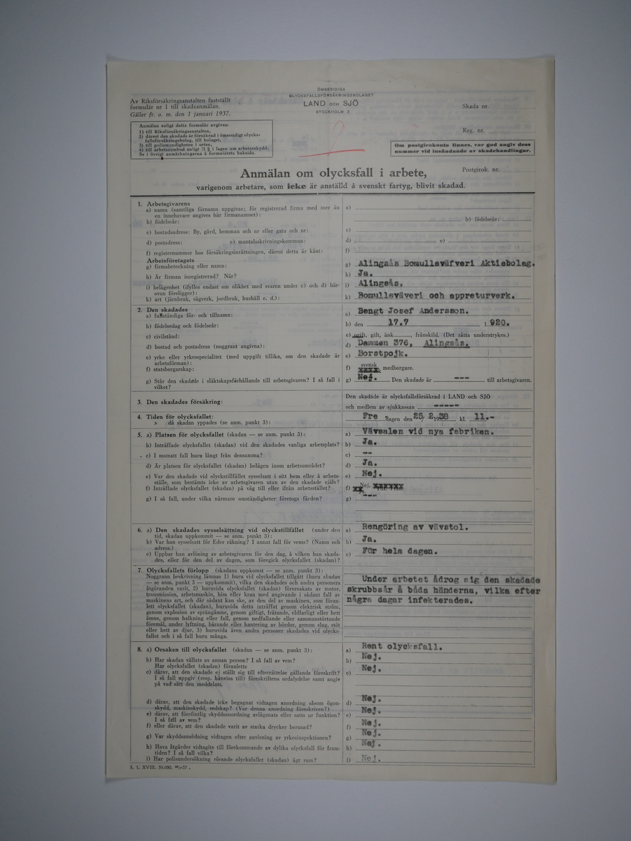 Alingsås Bomullsväveri AB

Bunt olycksfallsrapporter, 1938 -1943.

Gåva 1983-05 av Almedahls AB