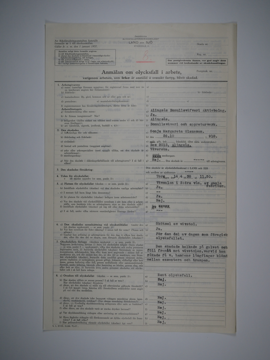 Alingsås Bomullsväveri AB

Bunt olycksfallsrapporter, 1938 -1943.

Gåva 1983-05 av Almedahls AB