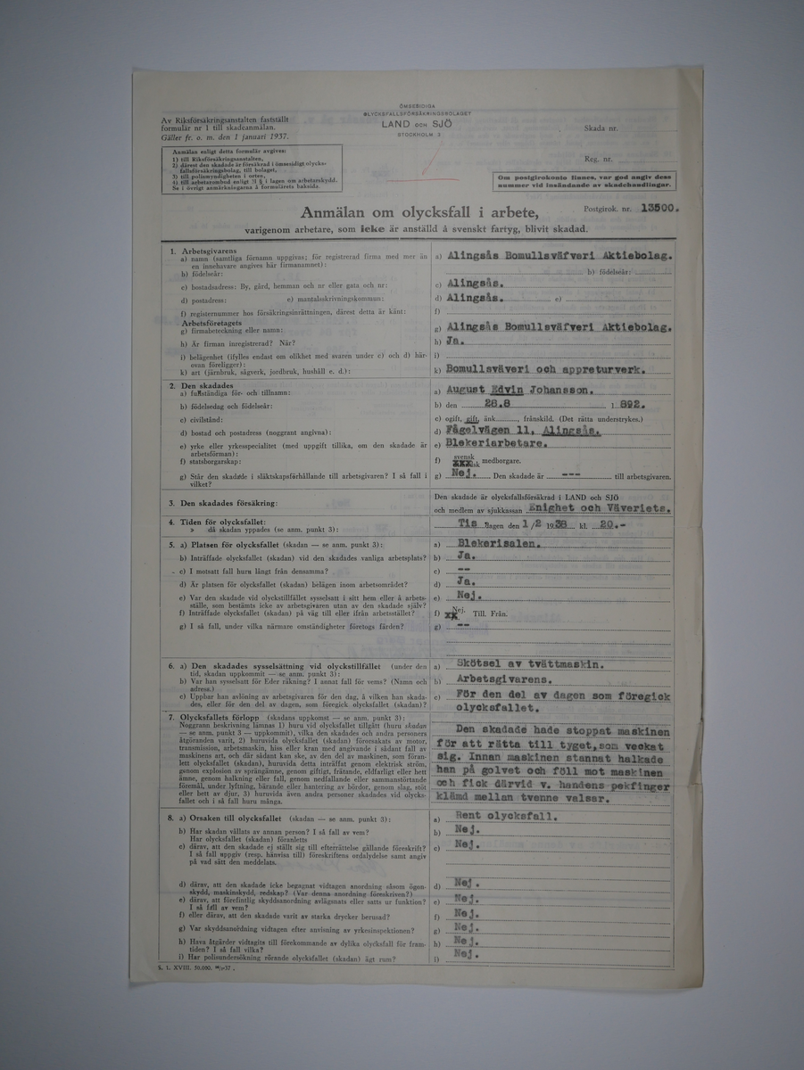 Alingsås Bomullsväveri AB

Bunt olycksfallsrapporter, 1938 -1943.

Gåva 1983-05 av Almedahls AB