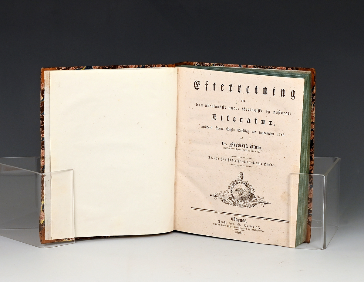 Plum, Frederik. Efterretning om den udenlandske nyere theologiske og pastorale Literatur. 1818-32. (15 hefte)
Odensen 1818-32
(Til denne serien noen tilleggshefter, med egne titelblad.)
