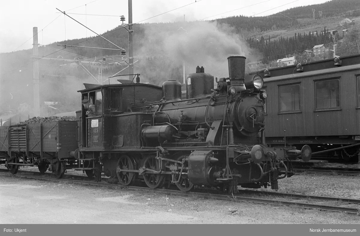Damplokomotiv type 25d nr. 425 i skiftetjeneste på Ål stasjon