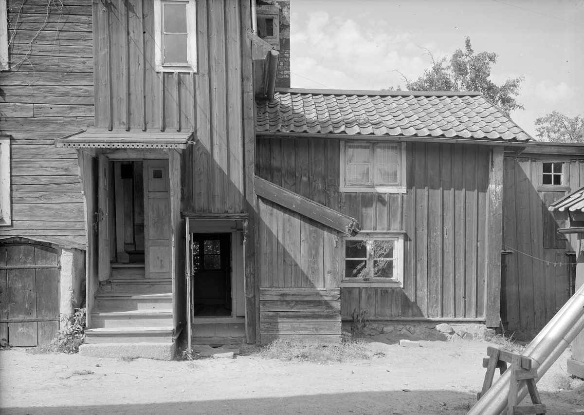 Gaveln till Hunnebergsgatan 31 i Linköping. Foto 1939 kort före husets rivning.