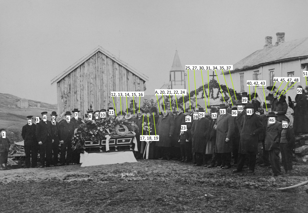 Begravelse etter Augusta Fredrikke Moxnes f. Stub i 1907