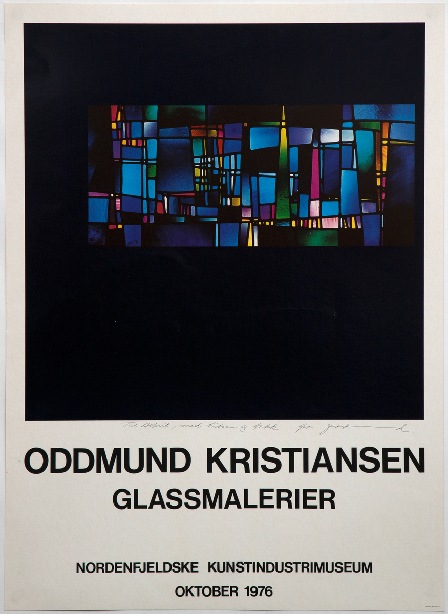 Oddmund Kristiansen glassmalerier [Utstillingsplakat]