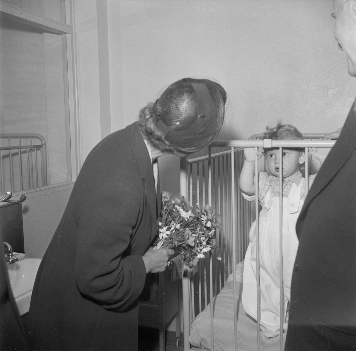 Akademiska sjukhuset, prinsessan Sibylla på besök, Uppsala 1952