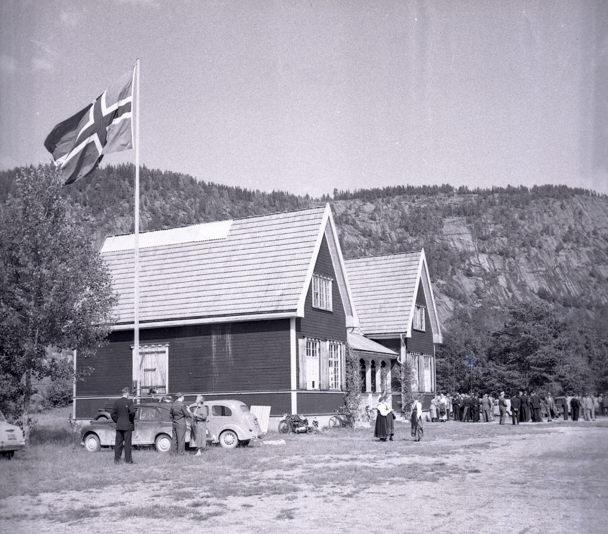 Bilde frå årsmøtet i Telemark landbruksselskap i Treungen i 1954.  