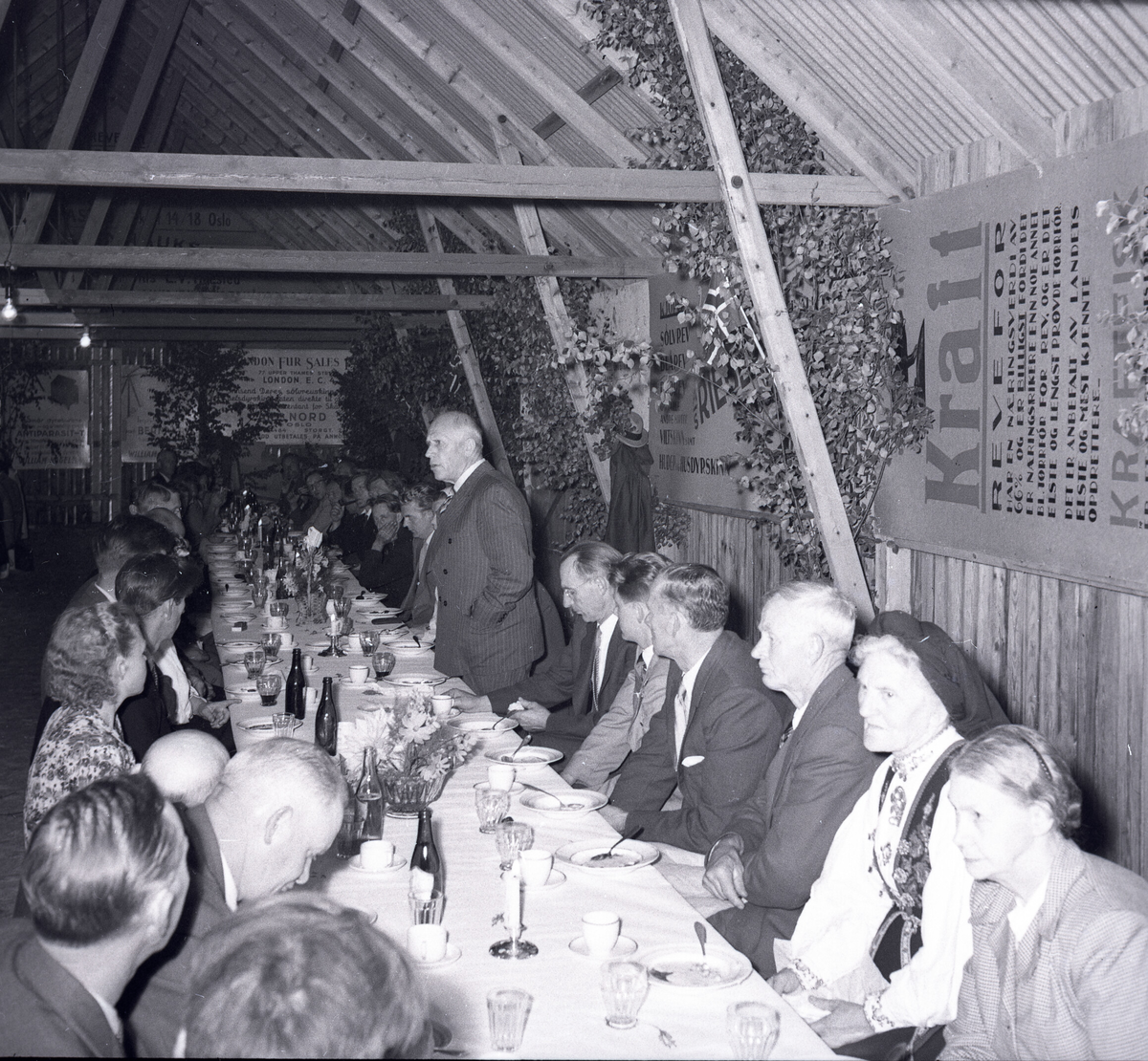 Bilde frå årsmøtet i Telemark landbruksselskap i Treungen i 1954.  