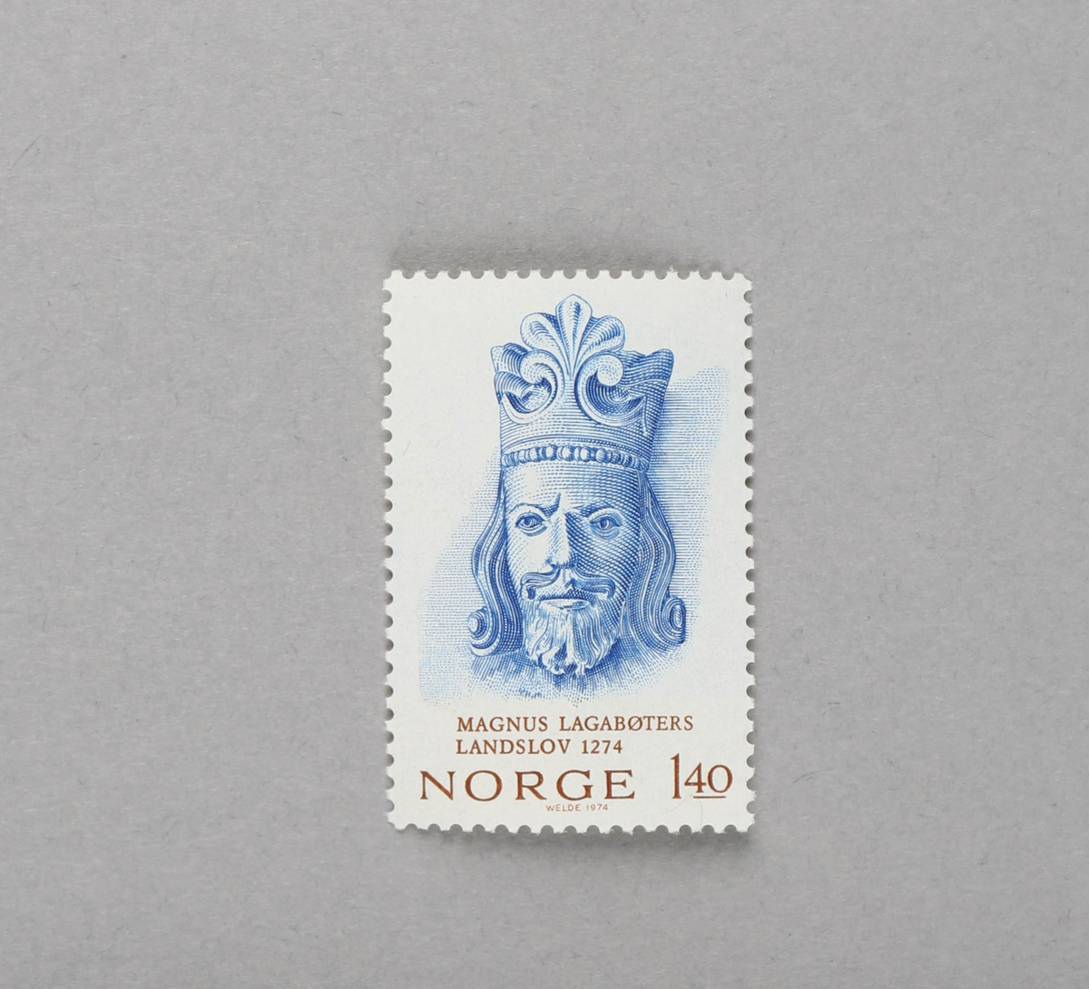 Portrettegning av en konge med krone (Magnus Lagabøter).