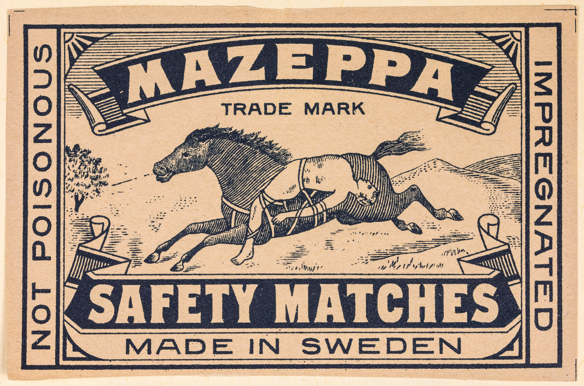 Etiketten tillhör en samling insatta i ett album med 478 st. tändsticksetiketter, Huvudsakligen från Vänersborgs Tändsticksfabrik, vilken hade tillverkning åren 1848-1932.

11 st av etiketterna härrör från Ellbo Tändsticksfabrik, Lilla Edet, med tillverkning åren 1867 -1895.

Säljaren av etiketterna har varit samlare och har ingen direkt anknytning till tändsticksfabrikerna. Länsmuseet inköpte etiketterna då de utgör ett intressant källmaterial till vetskap om en för länet och landet viktig industri. I köpet ingick även tre askar, där en var fylld med tändstickor och en annan saknade etikett.
