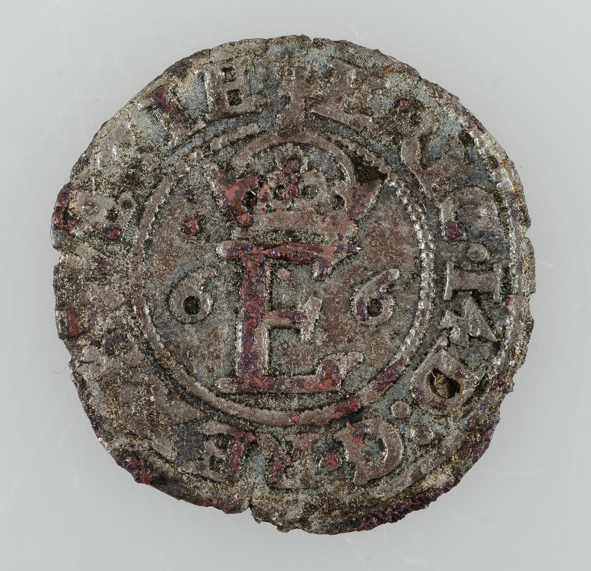 Mynt. 1/2 öre 1566 (Erik XIV). Präglat i Stockholm.