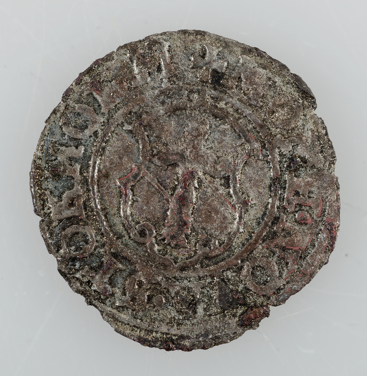 Mynt. 1/2 öre 1566 (Erik XIV). Präglat i Stockholm.