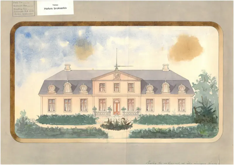 Förslag till utformning av övervåningen på herrgården i Kungsgården från 1869. 