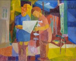 Gutter med drage [Maleri]