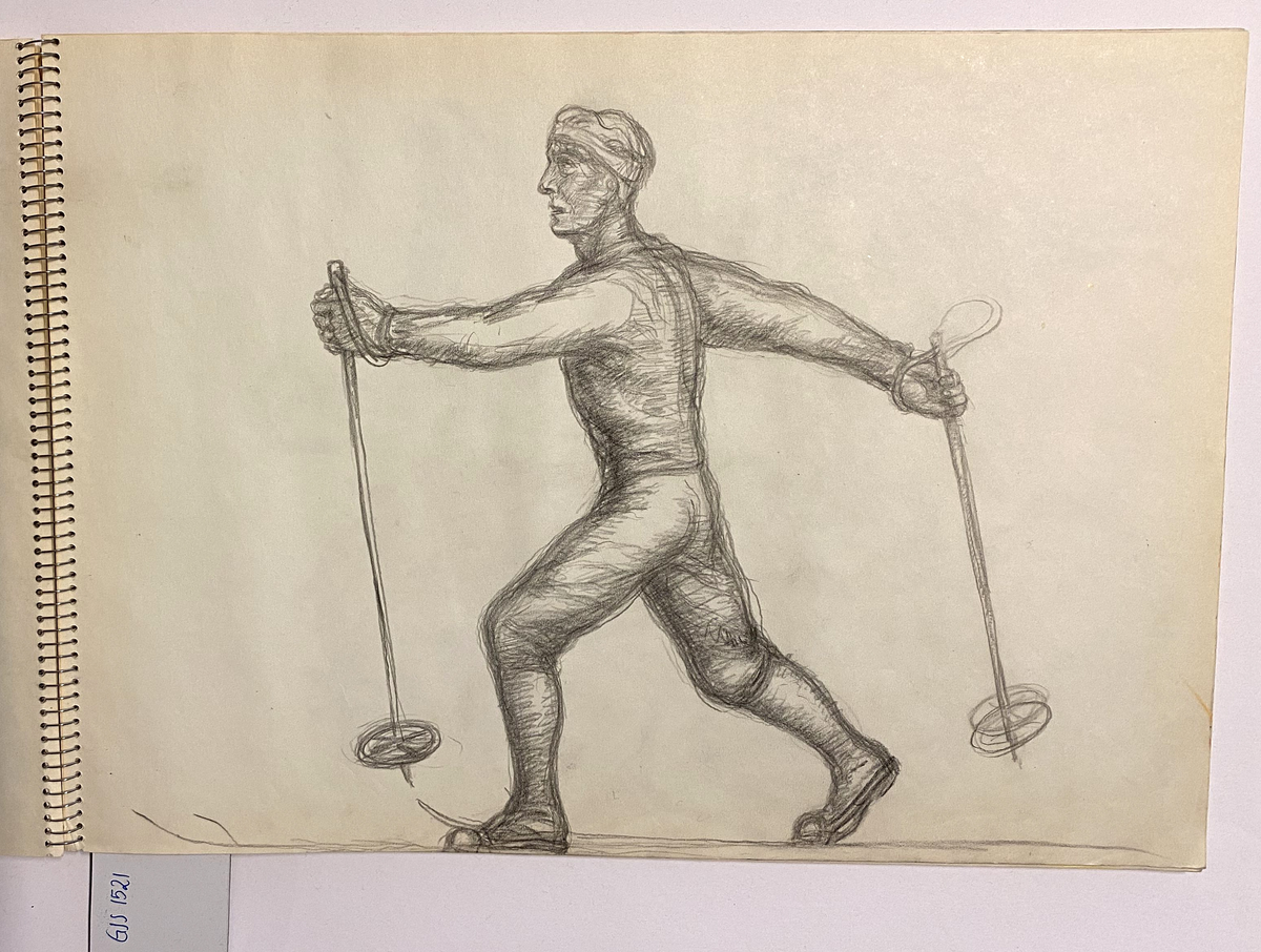 Skissebok frå tida på Gaustad sykehus [Tegning]