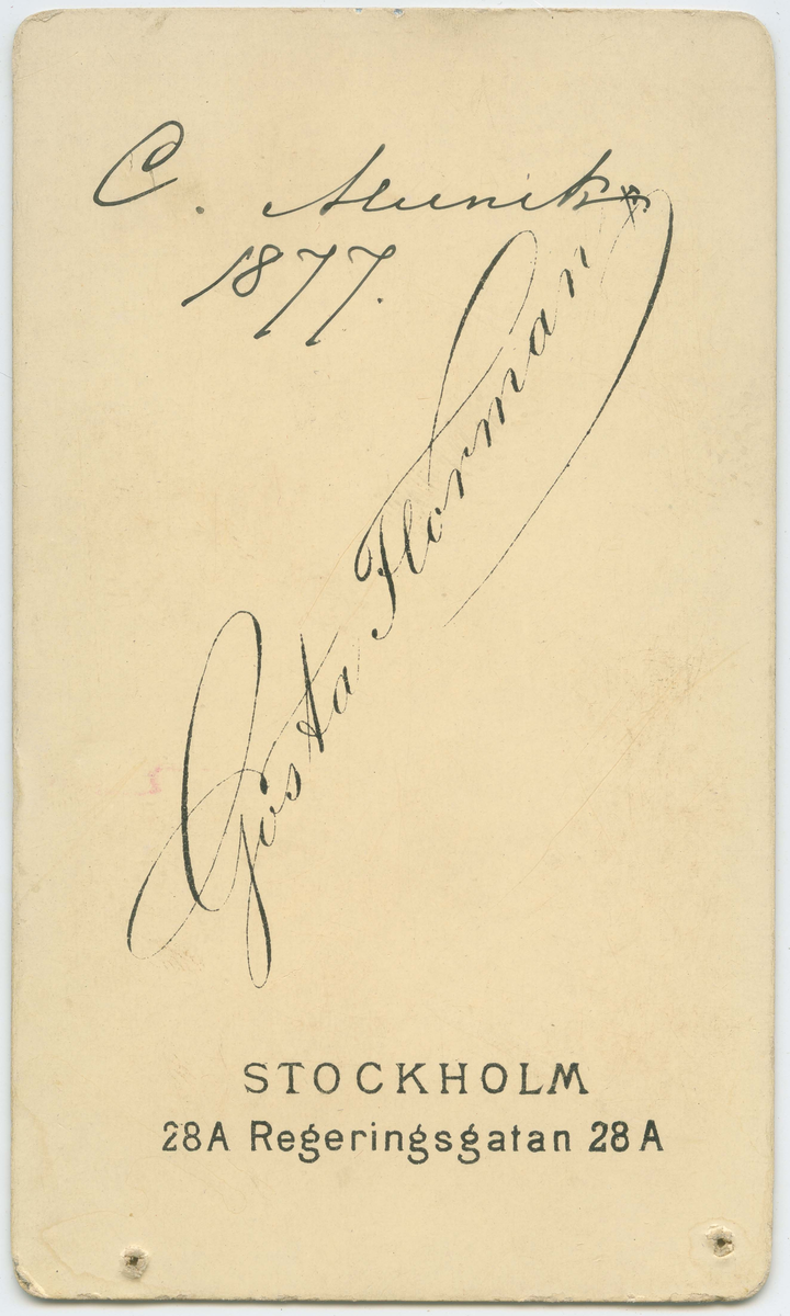 Porträtt på kapten Carl Bror Skogman Munck af Fulkila, född 12 januari år 1852 i Jönköping död 23 januari år 1902 i Eksjö.