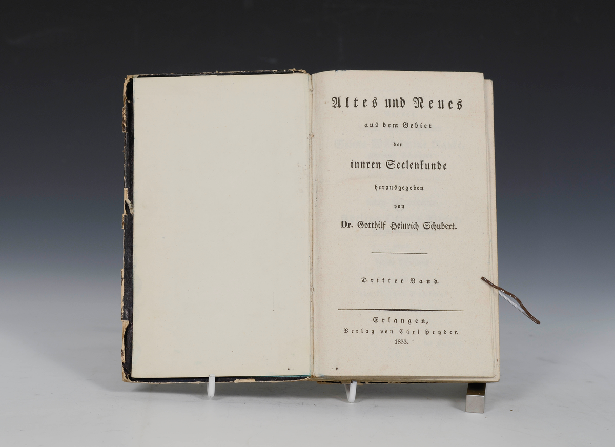 Schubert, G. H. Alter und Neues aus dem Gebrid der innoren Seelenkunde. -III.
Erlangen 1833.