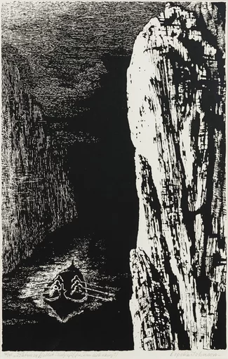 Båten og fjellet [Grafikk]