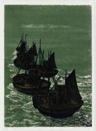 Lofotskøyter (Mot Lofoten) [Grafikk]