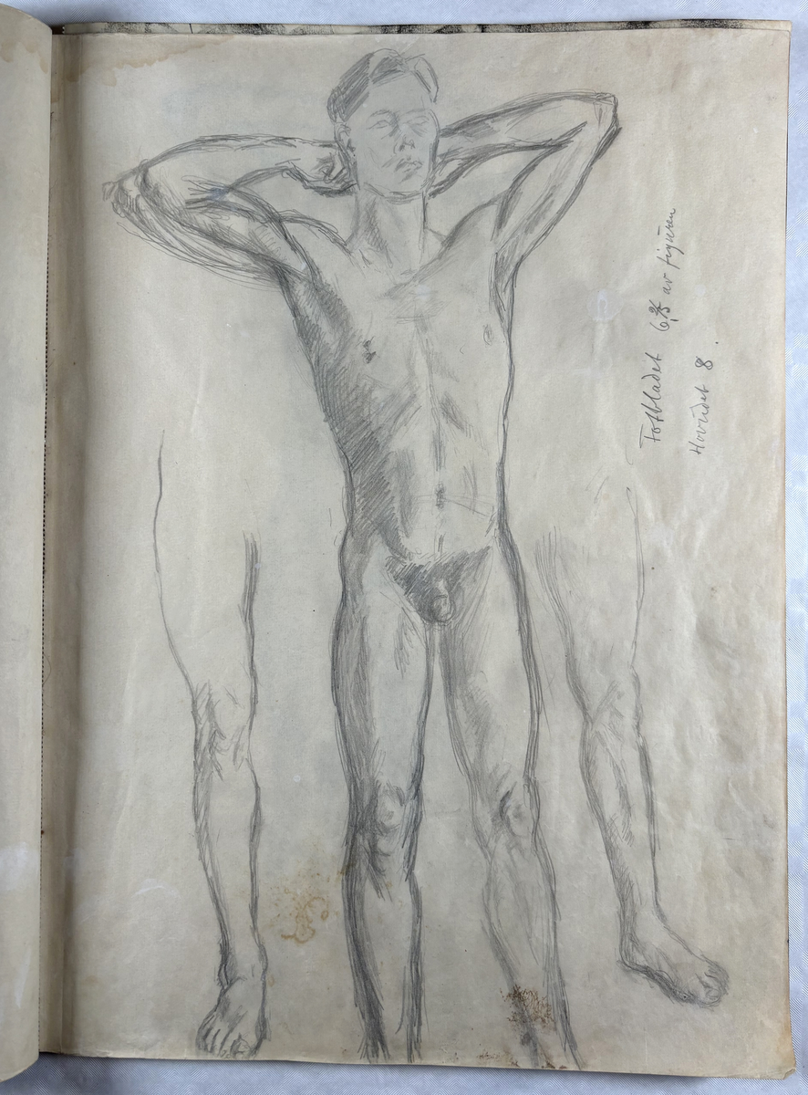 Skissebok med raud rygg [Tegning]