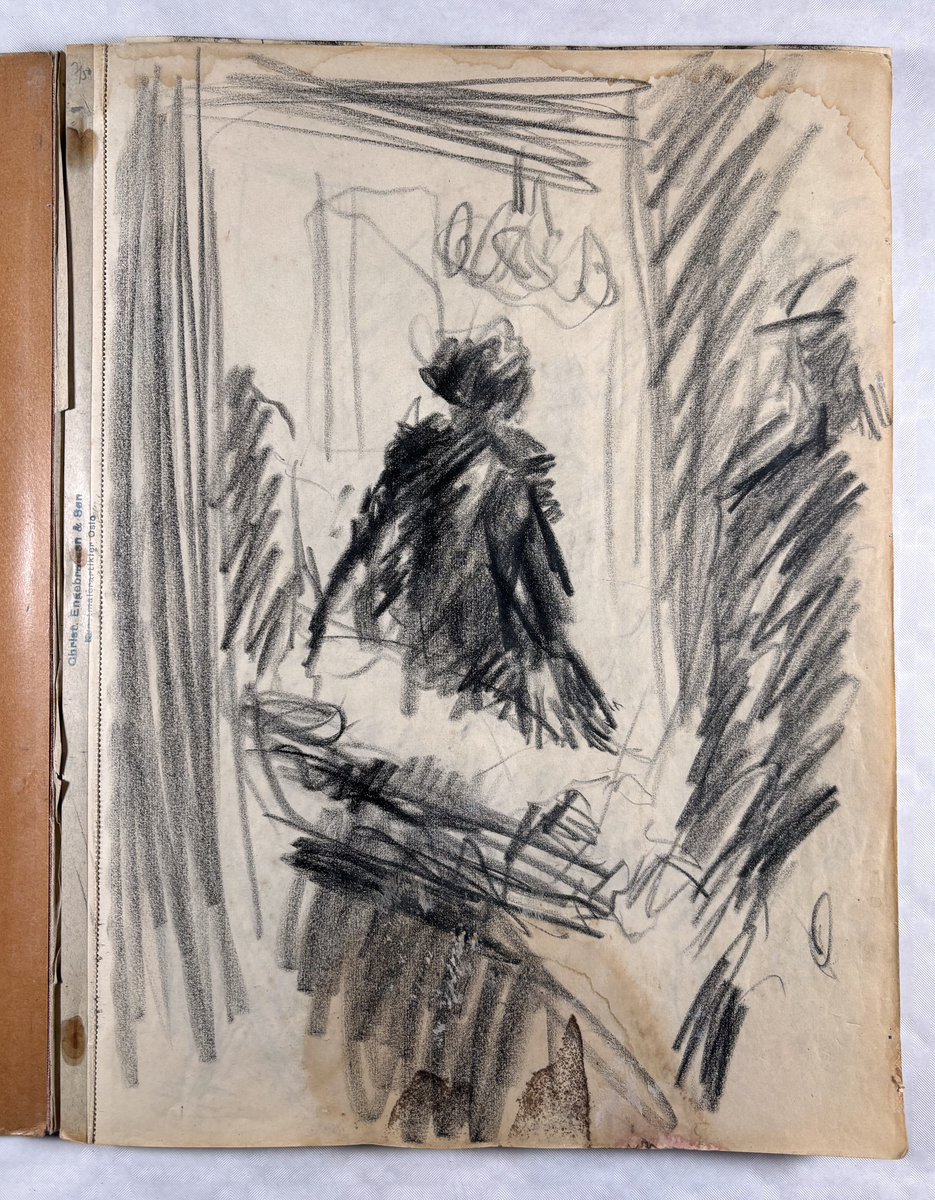 Skissebok med raud rygg [Tegning]