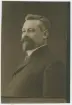 Porträtt på Källarmästare och fastighetsägare Karl Johan Möller. Född 17 november år 1862 och död16 januari år 1915 i Jönköping.. Gift år 1885 med Hedda Lovisa Johansdotter född år 1863.