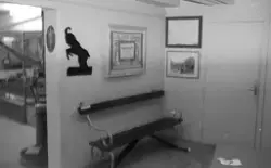 Instruktionsduk vid entrén till utställningen.